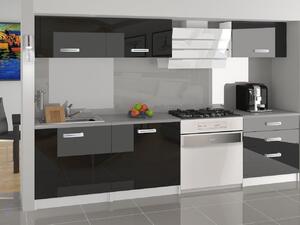 Kuchyňská linka Belini 180 cm černý lesk s pracovní deskou Laurentino Výrobce