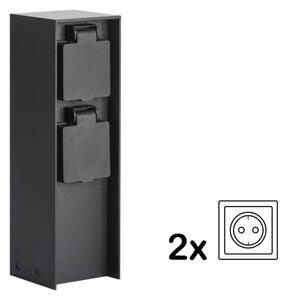 Brilagi - Venkovní zásuvkový sloupek PILLAR 2Z SCHUKO 230V IP44 černá