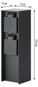 Brilagi - Venkovní zásuvkový sloupek PILLAR 2Z SCHUKO 230V IP44 černá
