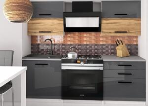 Kuchyňská linka Belini 120 cm šedý lesk / dub wotan s pracovní deskou Eleganta2 Výrobce