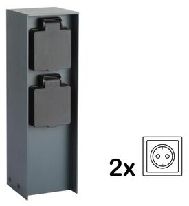 Brilagi - Venkovní zásuvkový sloupek PILLAR 2Z SCHUKO 230V IP44 antracit