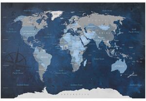 Korková nástěnná dekorační tabule Granátový svět [Korková mapa]