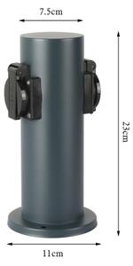 Brilagi - Venkovní zásuvkový sloupek PILLAR 2Z SCHUKO 230V IP44 antracit