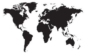 Korková nástěnná dekorační tabule Mapa světa: Černobílá elegance