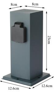 Brilagi - Venkovní zásuvkový sloupek PILLAR 1Z SCHUKO 230V IP44 antracit