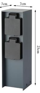 Brilagi - Venkovní zásuvkový sloupek PILLAR 2Z SCHUKO 230V IP44 antracit