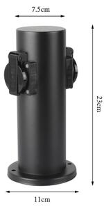 Brilagi - Venkovní zásuvkový sloupek PILLAR 2Z SCHUKO 230V IP44 černá