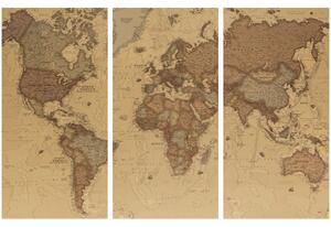 Korková nástěnná dekorační tabule Stylová mapa světa