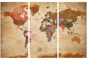 Korková nástěnná dekorační tabule Mapy: Hnědá elegancie [Korková mapa]