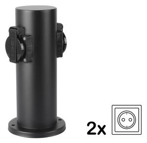 Brilagi - Venkovní zásuvkový sloupek PILLAR 2Z SCHUKO 230V IP44 černá