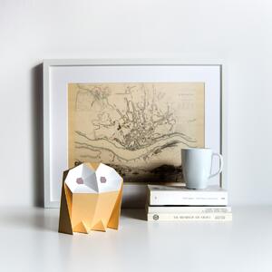 Papírová origami lampa sovička pálená Owl paperlamps Barva: Béžová