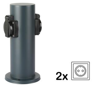 Brilagi - Venkovní zásuvkový sloupek PILLAR 2Z SCHUKO 230V IP44 antracit
