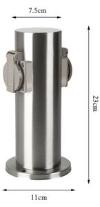Brilagi - Venkovní zásuvkový sloupek PILLAR 2Z SCHUKO 230V IP44 matný chrom