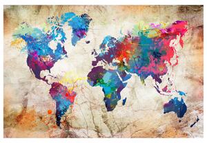 Korková nástěnná dekorační tabule Mapa světa: Městský styl