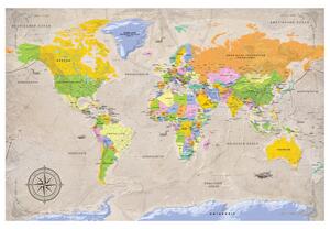 Korková nástěnná dekorační tabule Mapy: Styl vintage [Korková mapa]