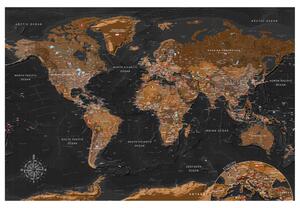 Korková nástěnná dekorační tabule Stylová mapa [Mapa z korku]