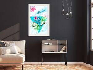 Plakát Aloha! - kompozice s letní atmosférou s tropickými listy a květinami