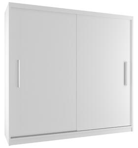 Šatní skříň 200 cm Belini bílý mat s posuvnými dveřmi SI SZP1/2/W/W/0/AL