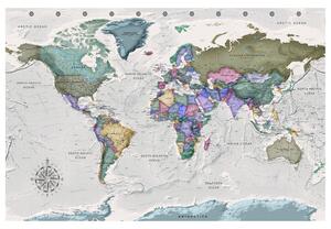 Korková nástěnná dekorační tabule Světové destinace (1-dílný) široký [Korková mapa]