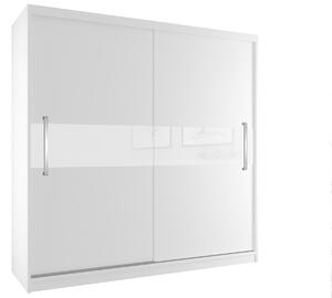 Šatní skříň 200 cm Belini bílý mat s posuvnými dveřmi Výrobce SI SZP1/2/W/W/W/UU