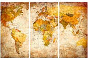 Korková nástěnná dekorační tabule Retro mapa světa