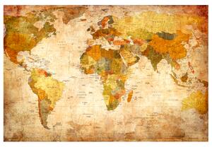 Korková nástěnná dekorační tabule Mapa světa: Cestování časem [Korková mapa]