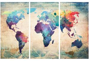 Korková nástěnná dekorační tabule Duhová mapa světa
