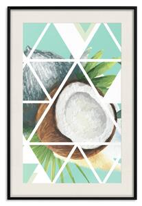Plakát Kokos - abstraktní geometrický design s tropickým ovocem