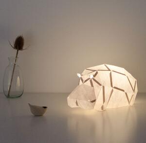 Papírová origami lampa líný hroch Owl paperlamps Barva: Šedá