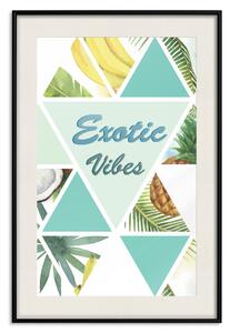 Plakát Exotické vibrace - abstraktní kompozice s tropickým ovocem a listy