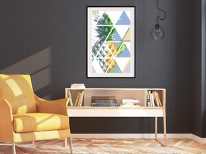 Plakát Geometrický ananas - abstraktní kompozice s tropickým ovocem