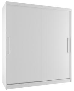 Šatní skříň 133 cm Belini bílý mat s posuvnými dveřmi SI SZP2/2/W/W/0/AL