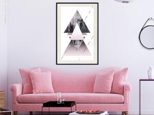 Plakát Pyramida - geometrická abstrakce s trojúhelníky na jednotné pozadí