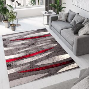 Chemex Moderní koberec Tap - obrazce 3 - šedý/červený Rozměr koberce: 80x150 cm