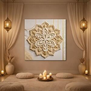 DUBLEZ | Golden glamour mandala - Květ | UV tisk, Premium