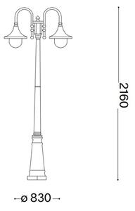 Ideal Lux - Venkovní lampa CIMA 2xE27/52W/230V 216 cm IP43 hnědá