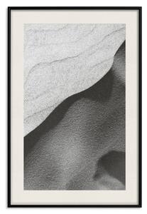 Plakát Duny - černobílá kompozice se písečnými vlnami uprostřed pouště