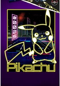 Bavlněné povlečení se svítícím efektem 140x200 + 70x90 cm - Pokémon Pikachu neonová show