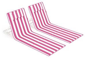Skládací lehátko růžové / bílé GCB251SZ02 (2 ks)