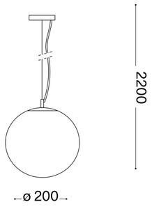Ideal Lux - Lustr na lanku MAPA 1xE27/42W/230V pr. 20 cm zlatá/kouřová