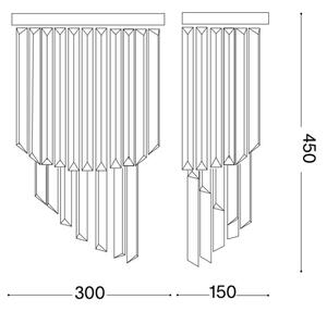 Ideal Lux - Křišťálové nástěnné svítidlo CARLTON 3xE14/40W/230V zlatá