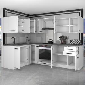 Kuchyňská linka Belini Premium Full Version 420 cm královský eben s pracovní deskou JANET