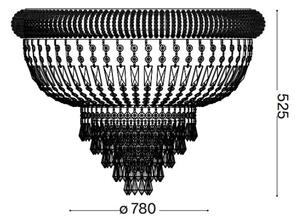 Ideal Lux - Křišťálové stropní svítidlo DUBAI 24xE14/28W/230V pr. 78 cm chrom