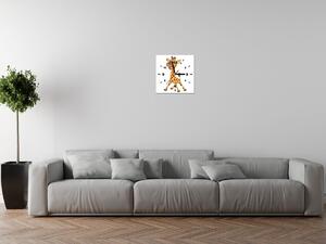 Obraz s hodinami Velká žirafa Rozměry: 30 x 30 cm