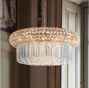 Ideal Lux - Křišťálový lustr na řetězu NABUCCO 16xE14/40W/230V pr. 70 cm zlatá