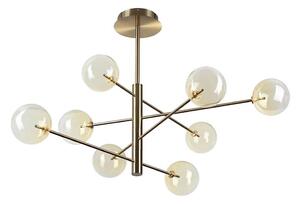 Ideal Lux - LED Lustr na tyči EQUINOXE 8xG4/2W/230V pr. 128 cm mosaz/kouřová