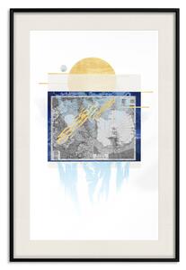 Plakát Antarktida - abstraktní kompozice s mapou země věčného sněhu