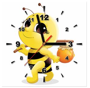 Obraz s hodinami Včelka s medem Rozměry: 30 x 30 cm