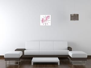Obraz s hodinami Růžový koník Rozměry: 30 x 30 cm