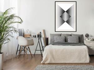 Plakát Úhly a světlo - černobílá abstraktní geometrická kompozice